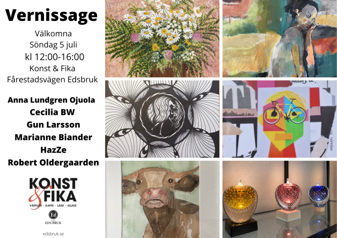 Bild till evenamnget 🎨Vernissage Konst & Fika Eds Bruk!☀️